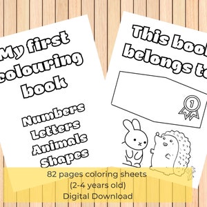 Scuola materna da colorare 82 pagine di fogli di lavoro per bambini piccoli (2-4 anni) download digitale istantaneo libro di attività stampabile digitale homeschool