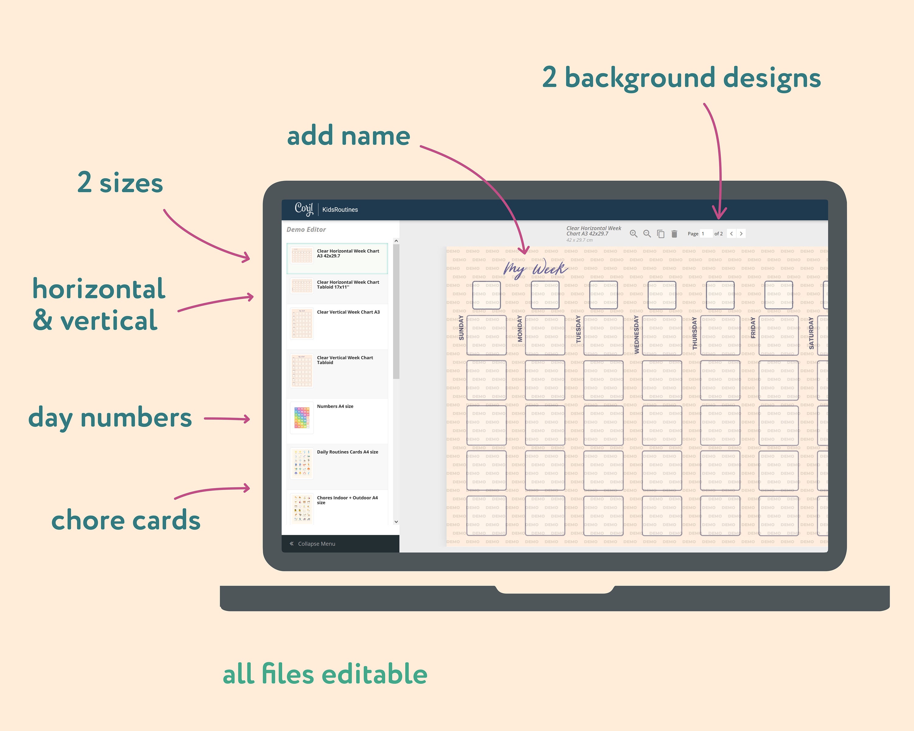 Editable Weekly Visual Routine Chart With 200 Routine Cards Kids