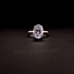 4 carat Oval Cut Lab Grown Diamond Engagement Ring, 14k White Gold Hidden Halo Wedding Ring, Anniversary Gift Ring, Propose Diamond Ring
