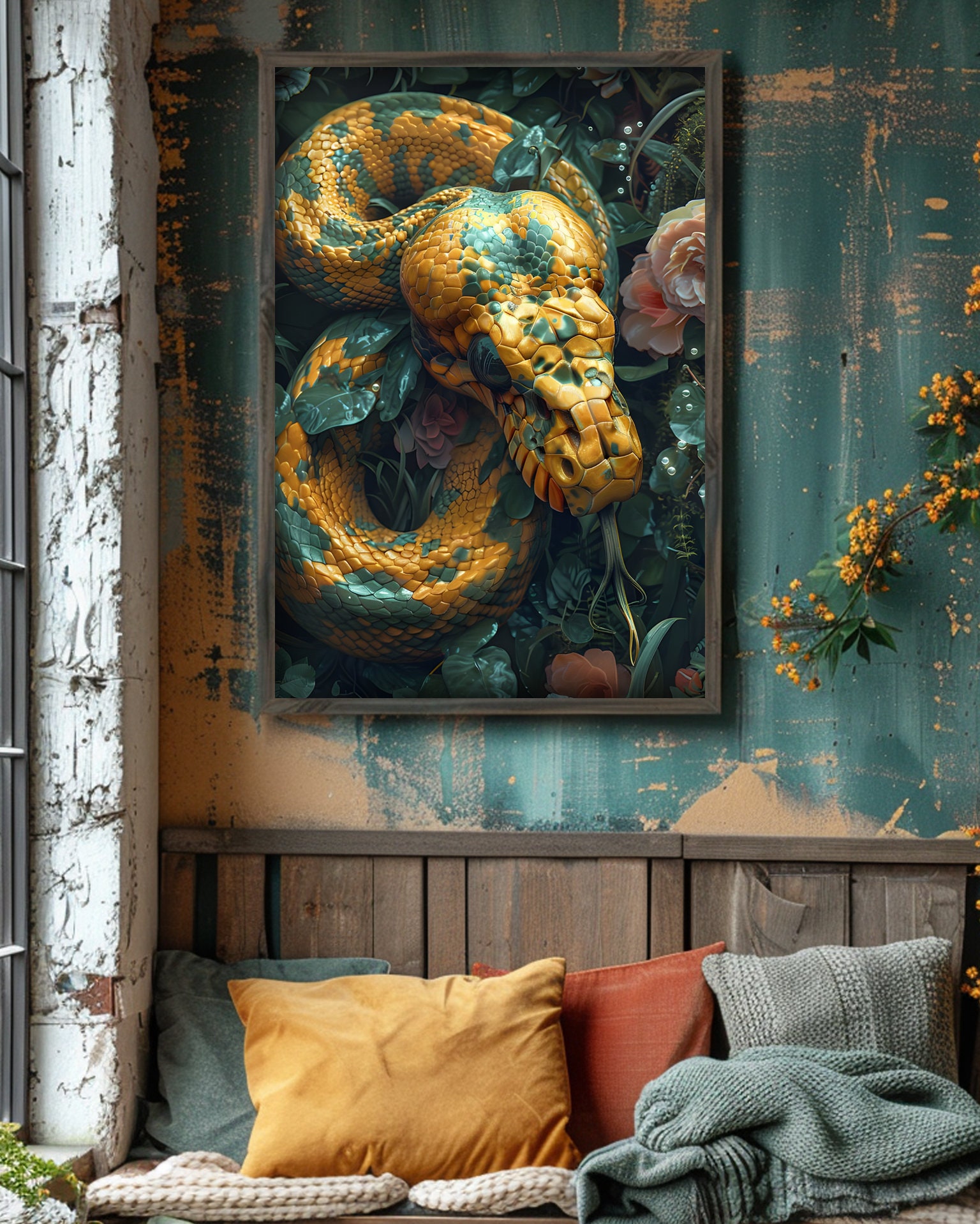 Snakes, Digital Art, Posters, Wall Art, Home Decor, Wall Decor, Art ...
