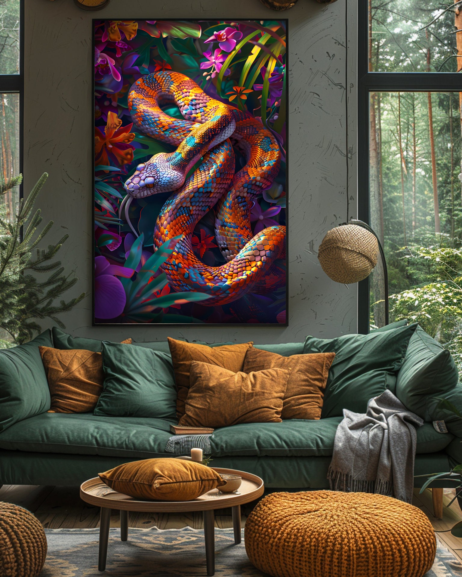 Snakes, Digital Art, Posters, Wall Art, Home Decor, Wall Decor, Art ...