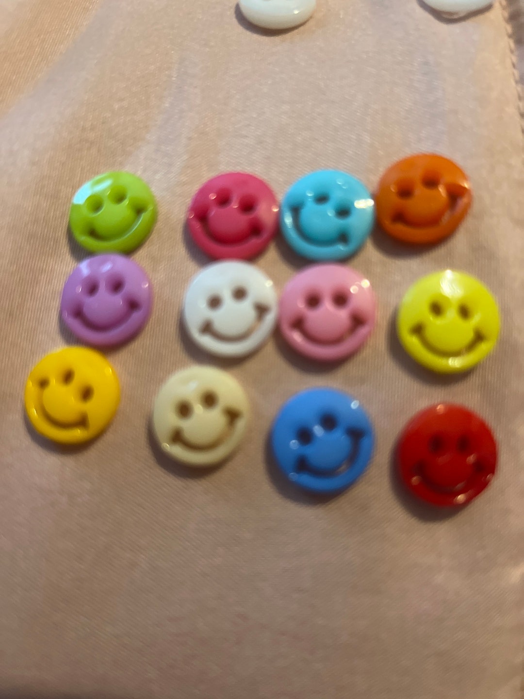 Smiley Faces 12mm Acrylic Buttons Various Colours ** Set of 5** Great ...