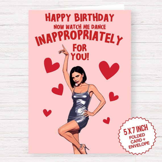 Birthday Card for him, Funny Birthday Card, Birthday Card for man, Card for Boyfriend, Victoria Beckham, Brooklyn Beckham