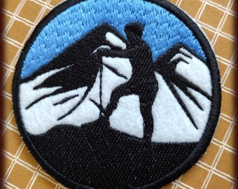 Mountain Climbing Embroidered Patch: Iron-On Applique (82mm)
