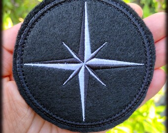 Rosa dei venti su toppa ricamata Regalo da viaggio 8 cm