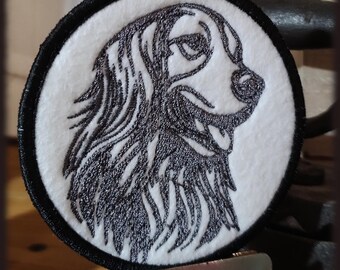Irish Red Setter Hund Bügelbild DIY Embroidery Applikation Abzeichen 82 mm von Nalla's Designs
