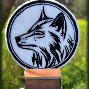 Wolf Iron-On Patch Embroidered Application Badge from Nalla&#39;s Designs
