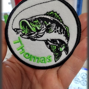 Toppa personalizzata per pescatore: distintivo ricamato da stirare/cucire