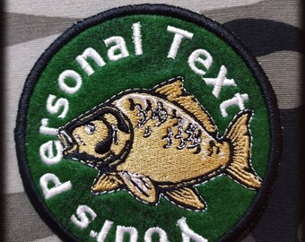 Personalised Fishing Angling Carp Iron/Sew-On Embroidered Application Badge Patch Gift Idea- Nallas Designs