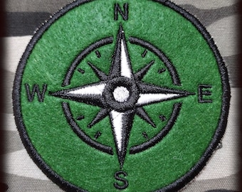Rosa dei venti su toppa ricamata, regalo da viaggio