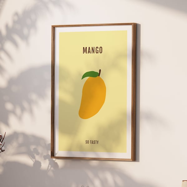 Fruit Art Mango, Digital Download, Custom Wall Art Set, Trendy Wall Art, Decor Print For Wall, Handmade Home Decor, Minimalist Print Set