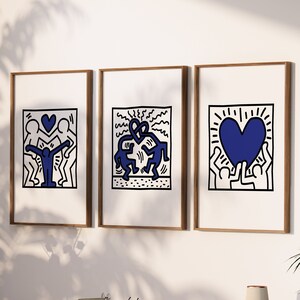 DIGITAL DOWNLOAD ART, Keith Haring Pop Colorful Minimalist Unique Modern Art Print, Keith Haring Gallery Wall, Gift For Her Digital Download
