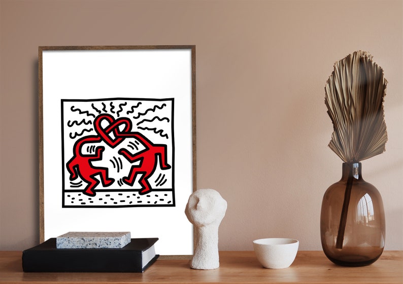 DIGITAL DOWNLOAD ART, Keith Haring Pop Colorful Minimalist Unique