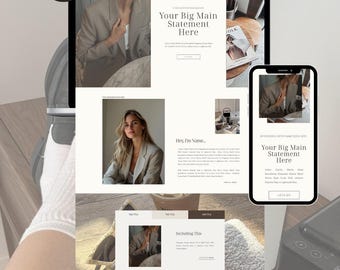 Showit Sales Page Canvases | 21 Customisable Sections | Editable Website Template