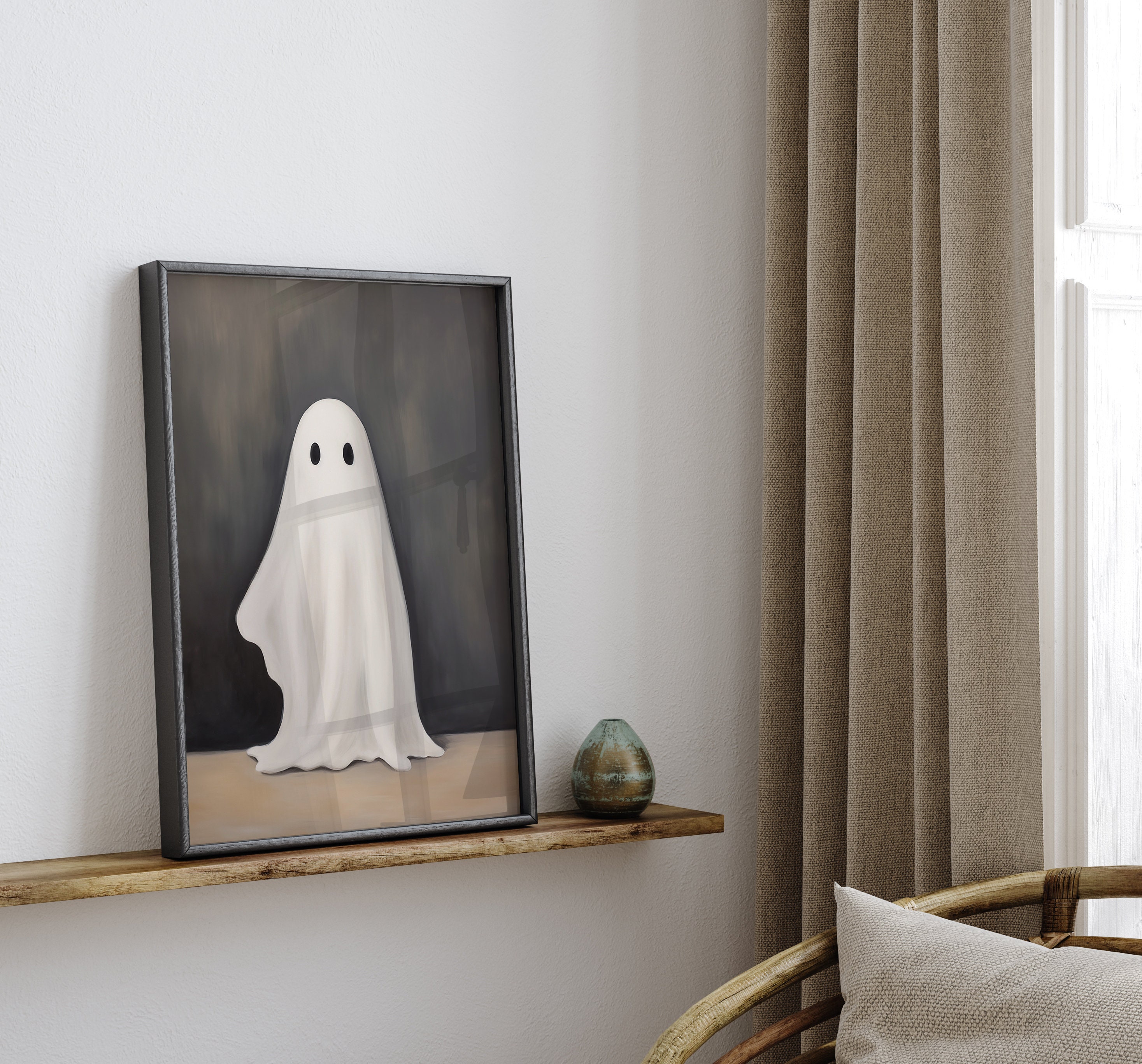 Vintage Ghost Print, Spooky Printable Wall Art, Halloween Print, Dark ...