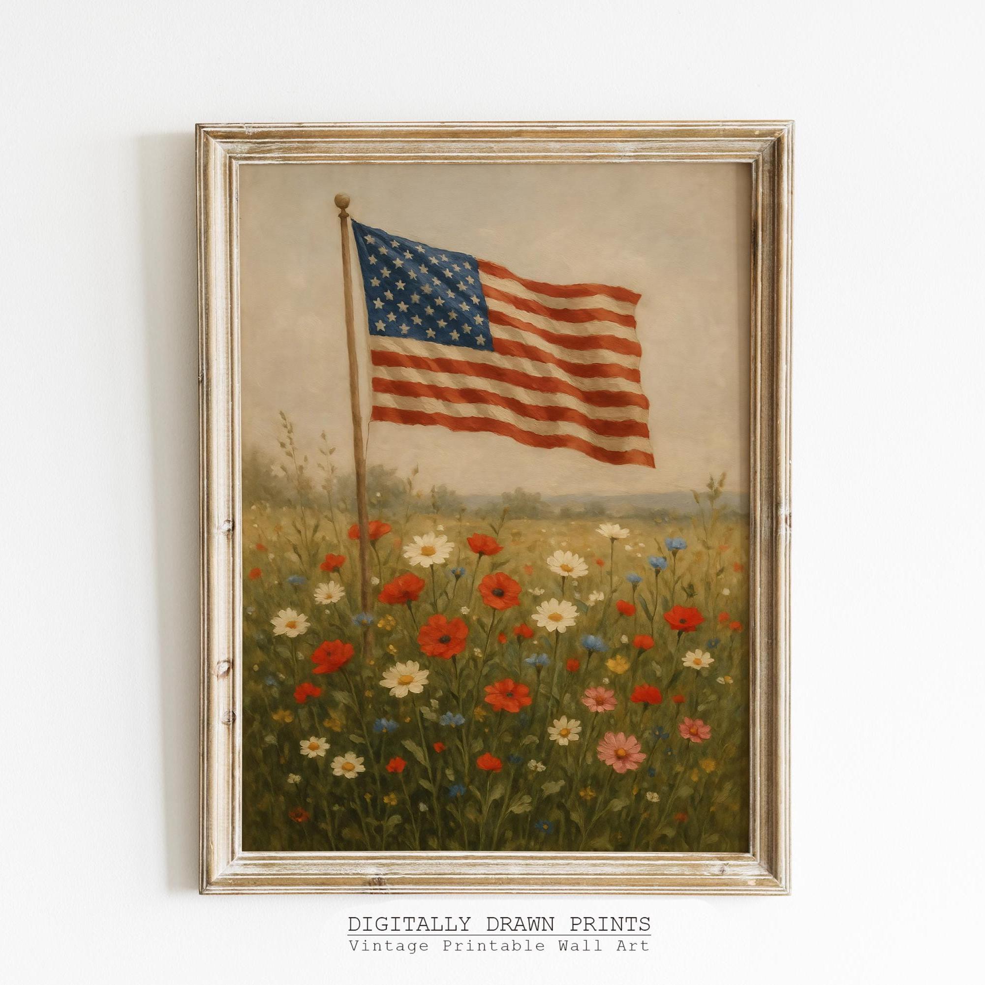 Vintage 4th of July Prints, Neutral Americana Gallery Wall Art (digital ...