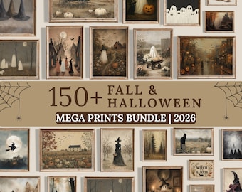 150+ Halloween & Fall Prints MEGA Bundle, All in One Fall 2026 Gallery Prints Bundle, Moody Autumn Decor, Halloween Prints Digital Download