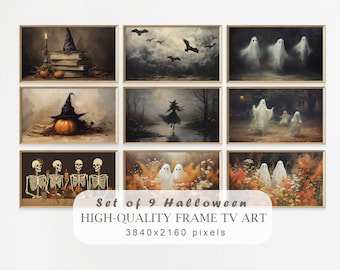 Halloween Frame TV Art, Spooky Ghosts, Fall Landscape (Digital Download)