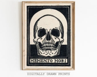 Dark Academia Skull, Moody Dark Academia Print, Dark Wall Art, Skull Art Print, Gothic Wall Art, Memento Mori Print, Art Digital Download