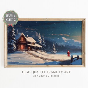 Christmas Samsung Frame TV Art, Santa Claus Art for TV, Winter Farmhouse Painting, Christmas Holiday Decor, Digital Download TV Art
