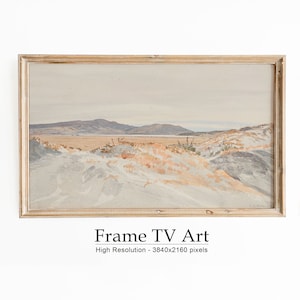 Summer Samsung Frame TV, Muted Summer Seascape Painting for Frame TV, Neutral Wall Art, Summer Farmhouse Decor, Digital Download
