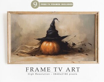 Halloween Frame TV Art, Pumpkin TV Frame Art, Autumn Art, Dark Academia Art for TV, Fall Art for Tv, Art Digital Download