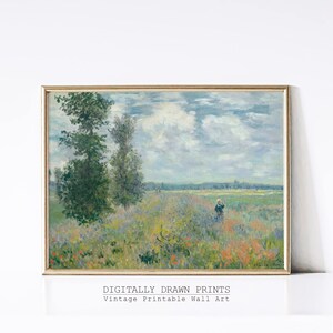Spring Cottage Oil Painting - Rose Garden Wall Art - Vintage Digital Print - Cottage Core Decor