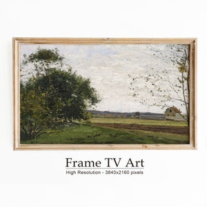 Summer Samsung Frame TV Art, Vintage Summer Landscape Field Painting for TV, Cottagecore Decor, Digital Download