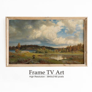 Samsung Frame TV, Countryside Landscape, Antique European Art, Vintage Painting, Digital Download