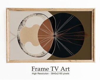 Boho Samsung Frame TV Art, Samsung Frame TV Art Abstract Modern Shapes, Neutral DIgital TV Download