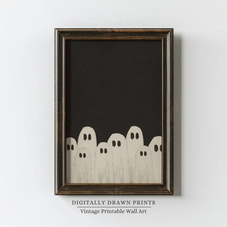 Vintage Halloween Ghost Print, Spooky Kids Room Decor (digital Download ...
