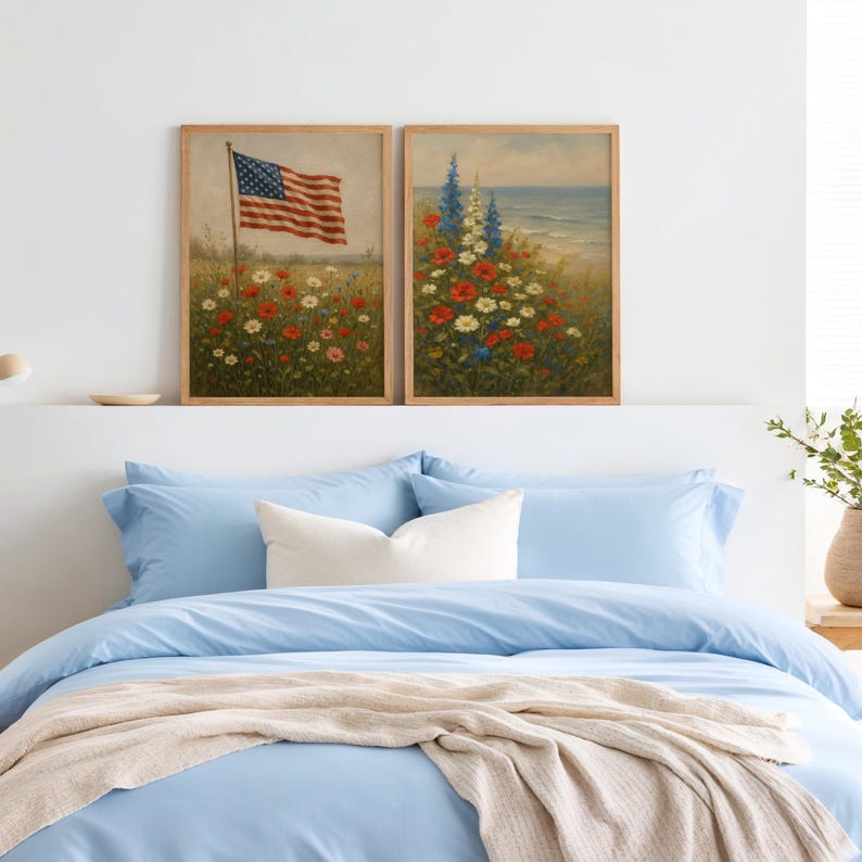 Vintage 4th of July Prints, Neutral Americana Gallery Wall Art (digital ...