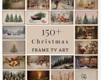 150+ Vintage Christmas Frame TV Mega Bundle, Winter Frame TV Art Set, Farmhouse Christmas Decor, Christmas Paintings For Samsung Frame Tv