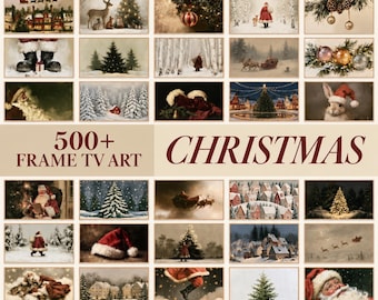 500+ Christmas Frame TV Art Bundle, Vintage Holiday Paintings, Samsung Frame Art, Winter Digital Download, Festive TV Decor Collection