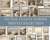 30+ Neutral Coastal Summer Prints Collection, Muted Seascape Gallery Wall Set (Digital Download)