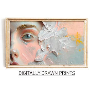 Abstract Samsung Frame TV Art, Art For Frame Tv, Spring Abstract Oil Painting, Woman Frame TV Art, Digital Download