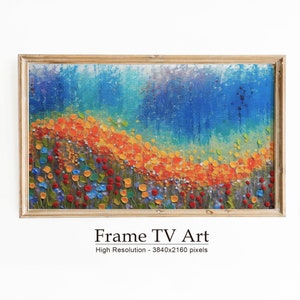 Abstract Summer Samsung Frame TV Art, Art For Frame Tv, Spring Abstract Oil Painting, Digital Download