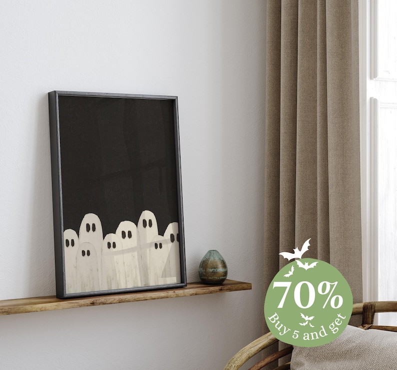 Vintage Halloween Ghost Print, Spooky Kids Room Decor (digital Download ...