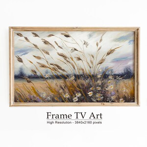 Samsung Frame TV Art Wildflower Field, Flower Meadow, Vintage Painting, Digital Download