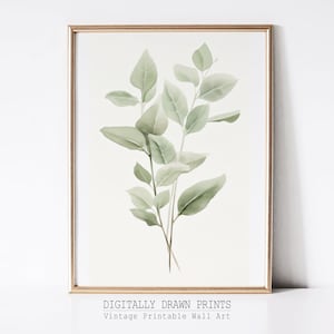Sage Green Wall Art Botanical Print | Sage Green Print | Boho Wall Art | Minimalist Wall Art Print | Dandelions Wall Art | Digital Art Print