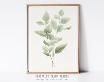 Impressão botânico da arte da parede do verde prudente | Impressão do verde prudente de <br> Entrega Rápida? Arte de parede Boho | Impressão minimalista de arte de parede | arte de parede de dentes de leão | Impressão de arte digital