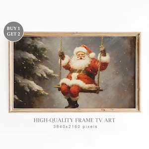 Christmas Frame TV Art, Vintage Santa Frame TV Art, Christmas Art for TV, Seasonal Christmas Decor, Christmas Wall Art, Digital Download