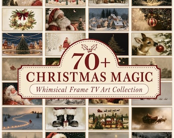 70+ Whimsical Christmas TV Art MEGA Bundle, Vintage Seasonal Decor (Digital Download)