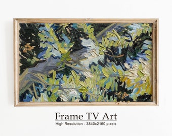 Abstract Samsung Frame TV Art, Art For Frame Tv, Spring Abstract Oil Painting, Digital Download