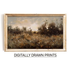 Samsung Frame TV Art Wildflower Field, Spring Flower Meadow, Vintage  Painting, Digital Download