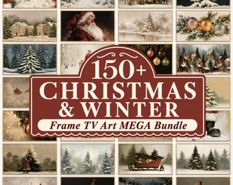 150+ Christmas & Winter Frame TV Art MEGA Bundle, Vintage Seasonal Decor (Digital Download)