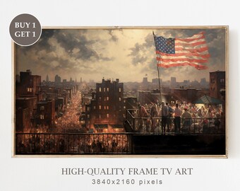 Independence Day Frame TV, American Flag, Vintage 4th of July Art for Samsung Frame TV Art, Americana Decor, Digital Download Art