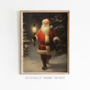 Santa Christmas Decor, Christmas Wall Art, Christmas Decor, Seasonal Christmas Decor, Farmhouse Wall Art, Art Digital Download