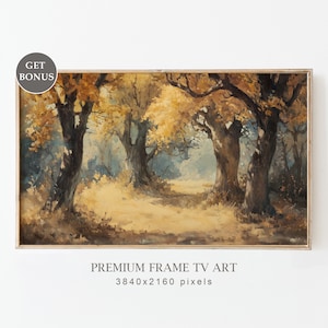 Moody Fall Frame TV Art, Autumn Landscape Field Oil Painting, Vintage Rustic Country Frame TV Art, Thanksgiving Decor, Digital Art Frame TV