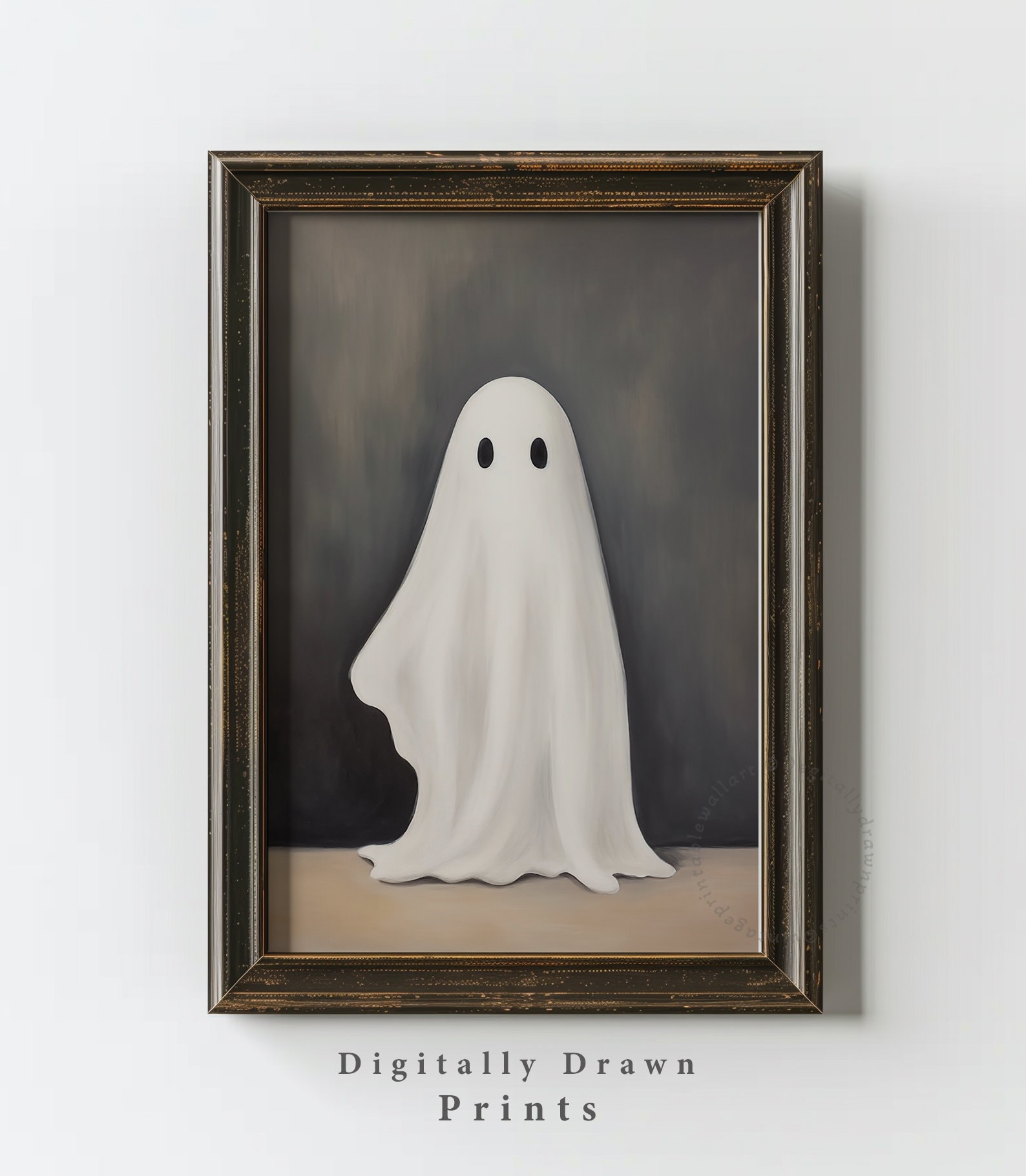 Vintage Ghost Print, Spooky Printable Wall Art, Halloween Print, Dark ...
